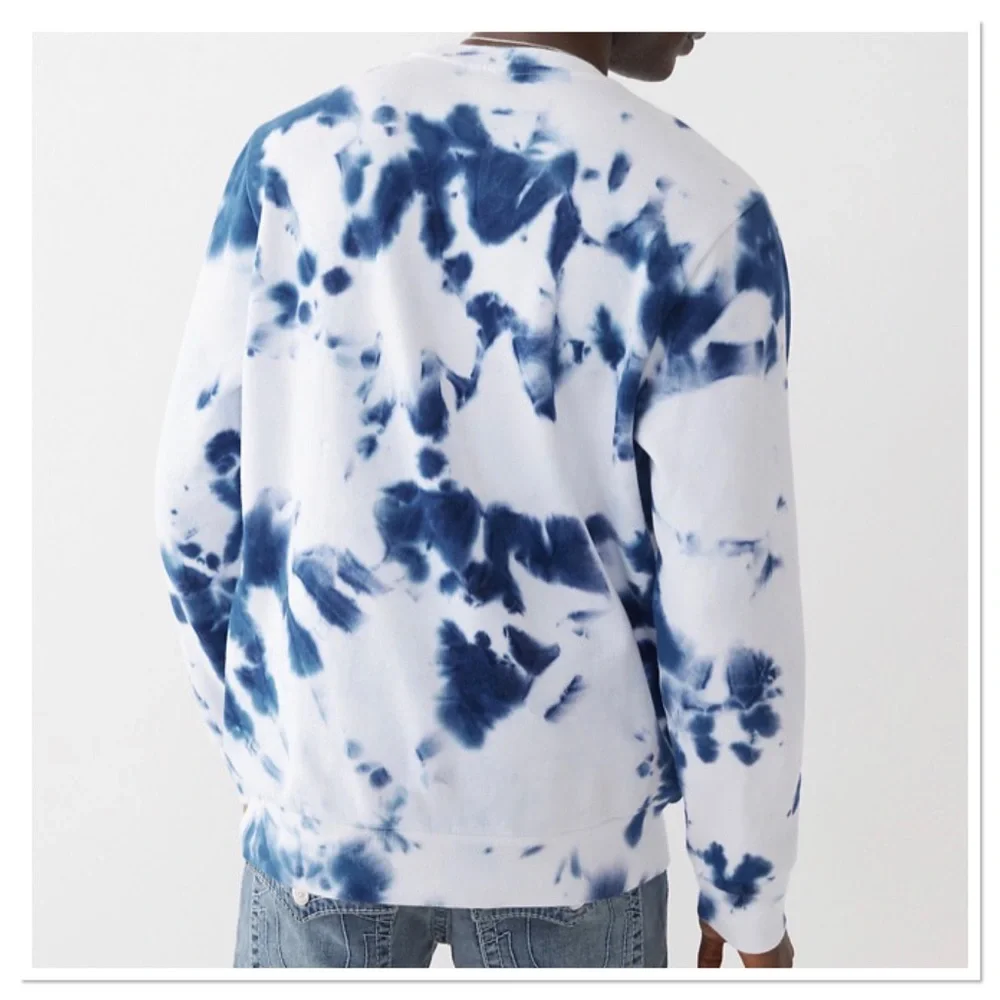 True Religion Men’s Tie Dye Buddha Crewneck Sweatshirt XL
